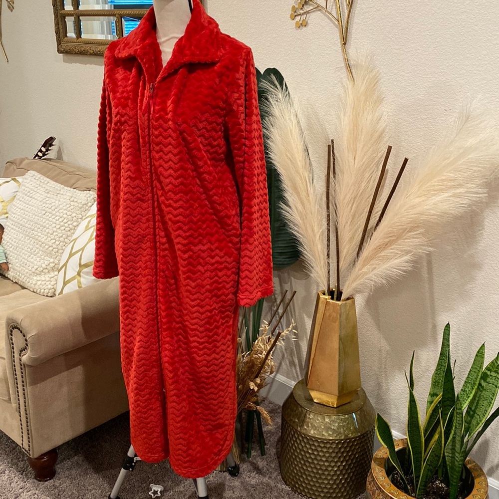 Red zippered robe